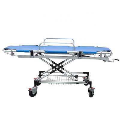 کیفیت  Blue Aluminum Alloy Emergency Ambulance Stretcher Bed For First Aid کارخانه