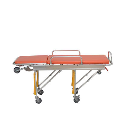 آلومینیوم آلیاژ تاشو چرخ آمبولانس نوع کشش نارنجی OEM برای انتقال بیمار
