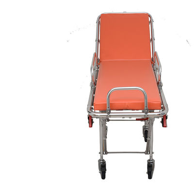 آلومینیوم آلیاژ تاشو چرخ آمبولانس نوع کشش نارنجی OEM برای انتقال بیمار